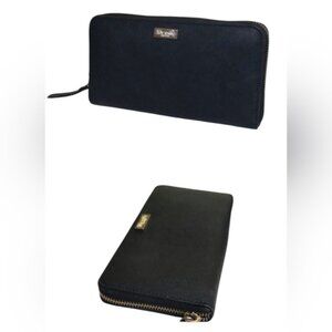 Kate Spade Saffiano Leather Zippy Zip Round Large Wallet Clutch Organizer Bag Bk